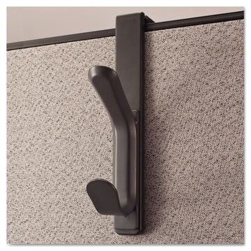 Universal® Recycled Cubicle Double Coat Hook, Plastic, Charcoal freeshipping - TVN Wholesale